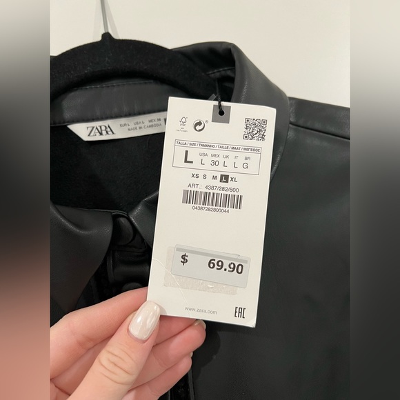 ZARA faux leather overshirt - Picture 4 of 6